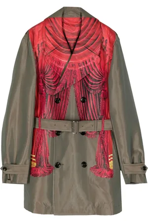 Comme des Garçons Manteau ceinturé à imprimé graphique