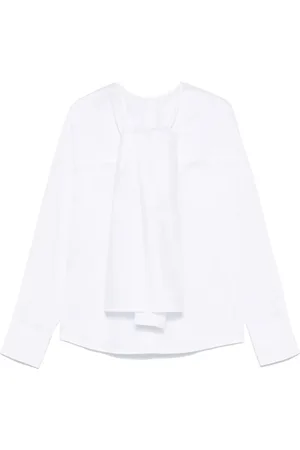 Plan C Blouse en popeline à nœud oversize