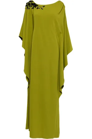 Marchesa Notte Caftan drapé à broderies