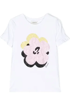 Lanvin T-shirt orné de sequins à fleurs