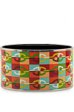 Hermès Bracelet Extra Wide Chain D Ancre Enamel Bangle 65 20e siècle