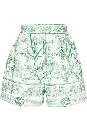 Elie saab Short fleuri à taille haute