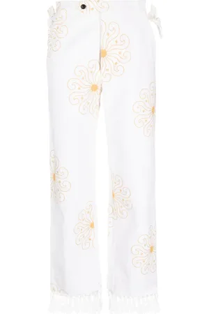 BODE Pantalon Soleil à ourlet frangé