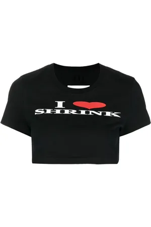 DOUBLET T-shirt crop à slogan imprimé