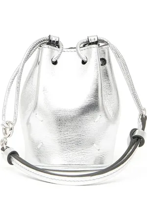 Maison Margiela Mini sac seau à effet métallisé