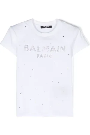 Balmain T-shirt à logo strassé