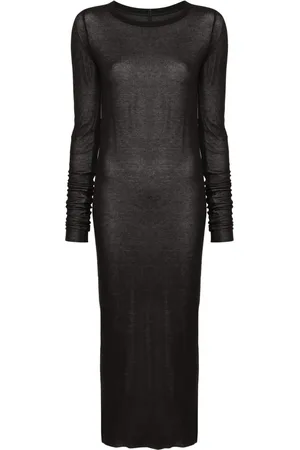 Rick Owens Robe mi-longue en maille nervurée
