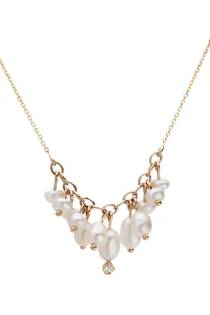 WWAKE Collier Shadow en recyclé 14ct à perle