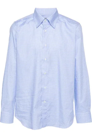 CANALI Chemise en serge à carreaux