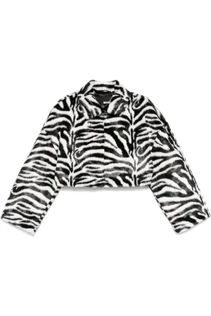 ROTATE Veste en fourrure artificielle à imprimé zèbre