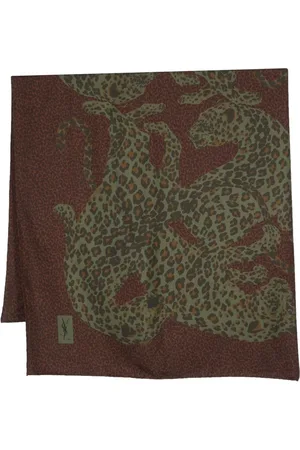 Saint Laurent Foulard en soie à imprimé léopard (années 1980)