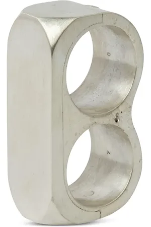 PARTS OF FOUR Bague Sistema Double en sterling mat