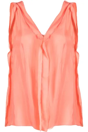 ALYSI Blouse en soie à volants