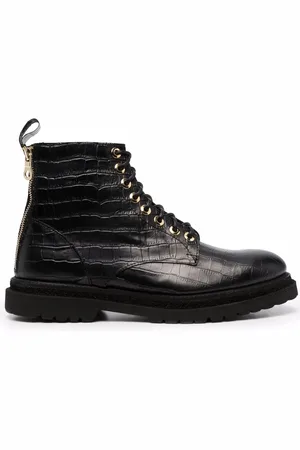 Giuliano Galiano Bottines à effet peau de crocodile