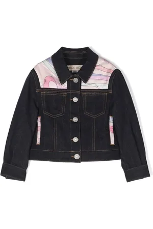 PUCCI Junior Veste en jean à imprimé graphique