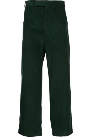 Thom Browne Pantalon en velours côtelé à étiquette RWB