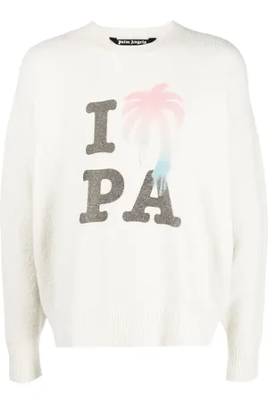 Palm Angels Pull I Love PA en maille intarsia