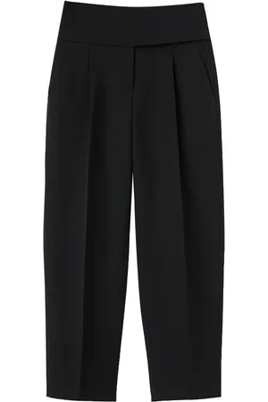 Jil Sander Pantalon court en laine à taille haute