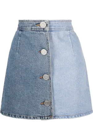 KIMHEKIM Minijupe en jean à design bicolore
