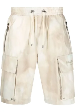 Balmain Short en coton délavé à poches cargo