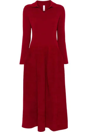 CFCL Robe Pottery Velvet à coupe mi-longue