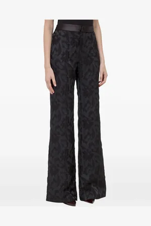 ALEXIS Pantalon en jacquard à coupe évasée