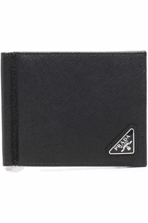 Prada Portefeuille pliant en cuir Saffiano