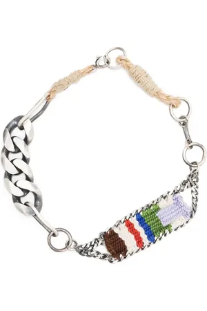NICK FOUQUET Bracelet chaîne à breloque brodée