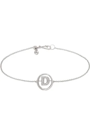 ANNOUSHKA Bracelet en or blanc 18ct à initiale D ornée de diamants