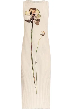 Issey Miyake Robe Pressed Flora à coupe mi-longue