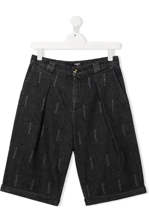 Balmain Short en jean à logo imprimé