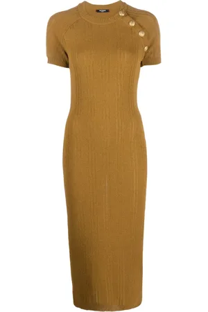 Balmain Robe mi-longue à boutons décoratifs