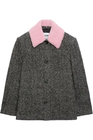 Msgm Veste en peau lainée