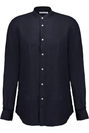 Boglioli Chemise en lin à empiècement teinté