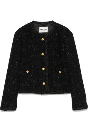 Miu Miu Veste en tweed à effet métallisé