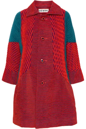 Issey Miyake Manteau nervuré à design colour block (années 1990)