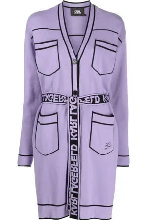 Karl Lagerfeld Cardigan ceinturée à bords contrastants