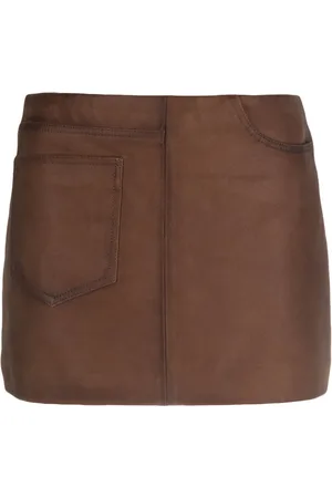 Manokhi Minijupe en cuir à taille basse