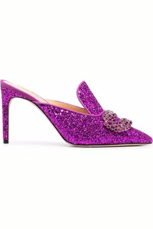 GIANNICO Mules pailletées à talon haut