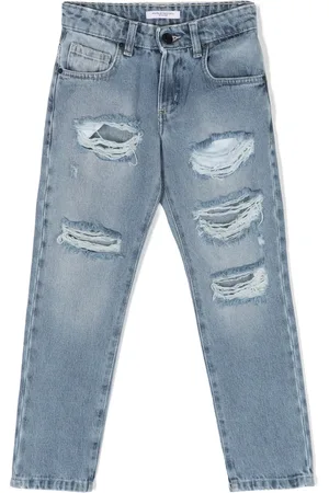Paolo Pecora Jean slim à effet usé