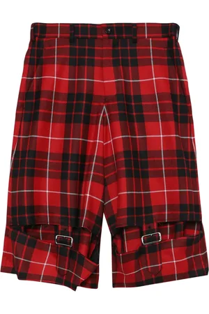 Comme des Garçons Short en laine à motif tartan