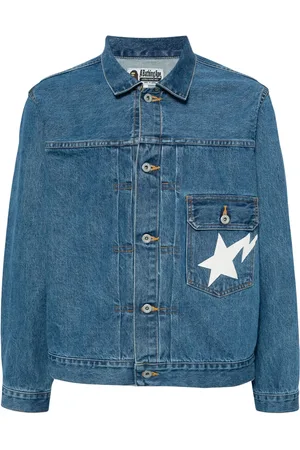 A Bathing Ape Veste en jean STA à logo imprimé