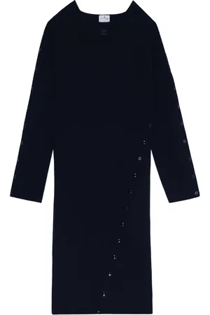 Courrèges Robe longue en maille à col rond