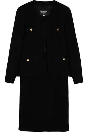 CHANEL Tailleur-jupe à design sans col (années 1990)