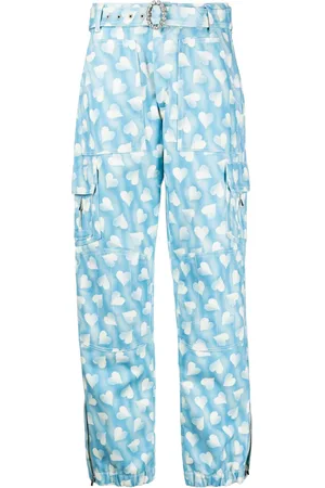 Alessandra Rich Pantalon cargo à imprimé cœur