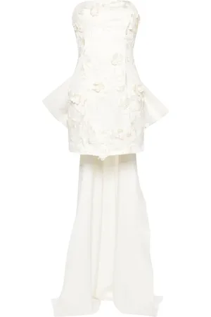 ROTATE Robe courte en tulle à fleurs appliquées