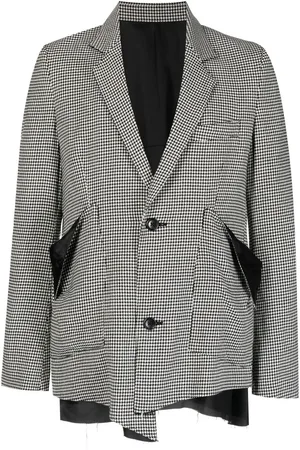 Sulvam Blazer asymétrique à motif pied-de-poule
