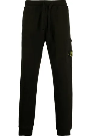 Stone Island Pantalon de jogging en coton à logo brodé