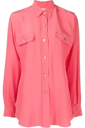 CHANEL Chemise en soie à boutons logo (années 1990-2000)