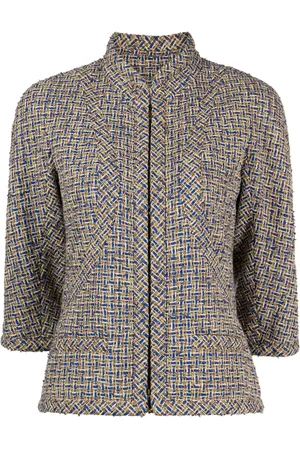 CHANEL Veste en tweed à simple boutonnage